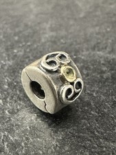 Original Pandora Silber, 14 Karat Gold & Diamant Clip Charms 790382