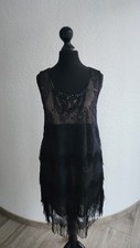 Asos YUMI Kleid Schwarz S 36 Fransen 20er Jahre Gatsby Charleston NEU