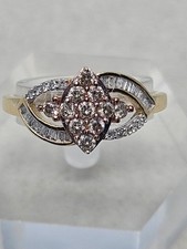 Cluster-Ring 10 kt Gold weiß