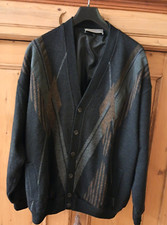 Breidhof Strickjacke Herren Ledereinsatz Gr.60 Anthrazit wenig getragen