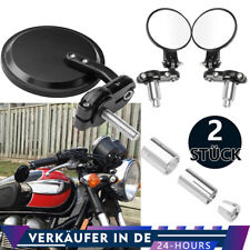 1Paar Schwarz Motorrad Lenkerendenspiegel Spiegel Rückspiegel CNC Rund 7/8"
