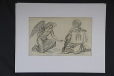 Otto Fuchs Dachauer Maler Zeichnung Engel Jesus Schweißtuch religiöse Szene