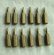 2 Stück Torx T-8H Schraubendrehereinsätze Bits Schraubeinsätze Schaft 1/4"