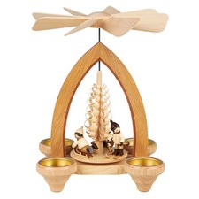 Lorenz Erzgebirge Pyramide modern Teelicht Weihnachten Original Holzkunst 25 cm