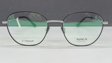 Nika Brille Herren Damen Titan rund schwarz grau mat Crown Panto T3350