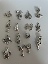 Charm Anhänger Maritim Fisch Hai Delfin Krebs Schildkröte Kettenanhänger Kette