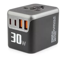 RED TOOLS Multi-Reiseadapter für über 224 Länder Gesamtleistung 30W 2x USB-A + U