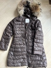 Moncler Mantel Daunen mit Echtfell Gr 140 bis Gr 152 Braun