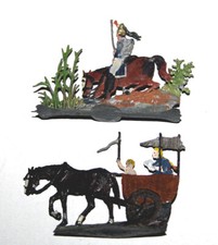 Zinnfiguren Flachfiguren 2 x  c.4 cm