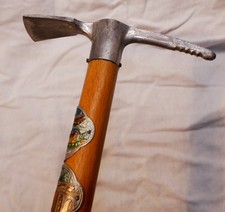 Seltener Eispickel-Wanderstock mit 6 Stocknägeln, ca. 1970er Jahre