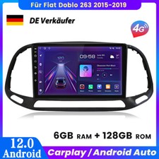6+128GB 8-Core Carplay Autoradio Android GPS NAVI Für Fiat Doblo 263 2015-2019 