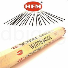 WHITE MUSK von HEM 20 RäucherSTÄBCHEN Original Indien Incense