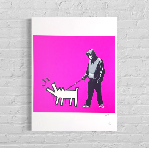 Banksy bellender hund - banksy,