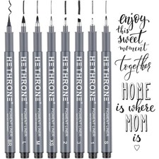 Kalligraphie Stifte Set 8x Pinselstifte Schwarz Für Anfänger Schreiben Zeichnen