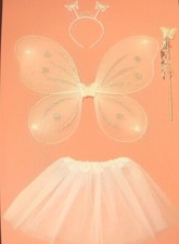 Fee Kostüm Schmetterling Tütü Flügel 4 tlg Fairy Mädchen Fasching 3 bis 8 Jahre