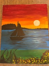 acrylbilder auf leinwand Sonnenuntergang 50x40 cm