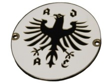 Große 9cm. ADAC Emaille Plakette Schild Kühlerplakette feueremailliert