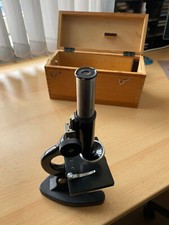 Mikroskop in einer Holzkiste, C. Willers Jena, für die Schule oder für Sammler