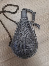 Pulverflasche Antik Aus Zinn