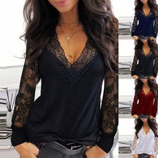 Sexy Damen V-Neck Spitze