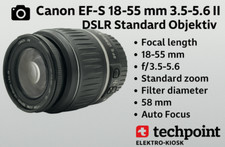 📸  Canon EF-S 18-55 mm 3.5-5.6  II DSLR Standart Objektiv Zoom Foto Lens | 58mm