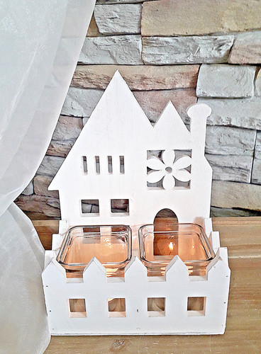 Haus windlicht weiß - windlicht,