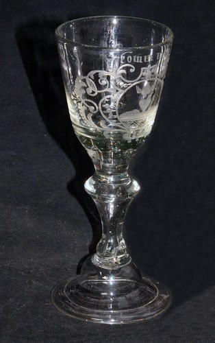 Glas pokal barock sinnspruch - pokal,