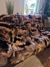 XXL  200x220 cm Rotfuchs Decke Blanket Echt Pelz Fell Design Rückseite gesteppt.