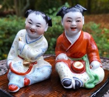 Keramik Figur - zwei chinesische Mädchen - Höhe ca. 10cm - Rarität Sammler