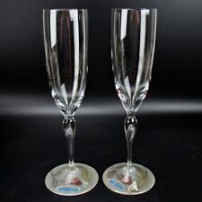 2x Glashütte Eisch Sektglas Handgemalt Handpainted Champagne Glasses 23cm