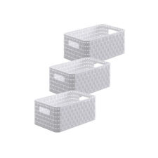 ROTHO 3er Set Aufbewahrungskorb 6L Country Aufbewahrungsbox Körbchen Kunststoff