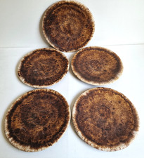 5 Teller Speiseteller Ton Braun/Beige Laufglasur Ton Handgefertigt