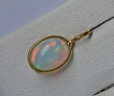 Elegant Mini Gelbgold Anhänger in aus 750 18kt Gold mit Vollopal Opal ♦️♦️ 9049
