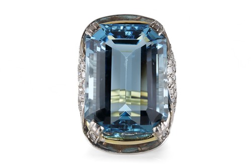 Ring antik aquamarin karat - antik, 28