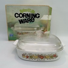 Vintage Corning Ware Le Romarin Spice Of Life 10" bedeckt Auflaufform 70er