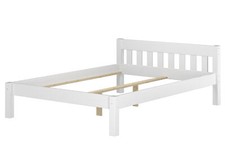 Einzelbett Doppelbett Kiefer massiv weiß 120x200 ohne Lattenrost Jugendbett