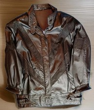 Lederjacke Schwarz Gemustert