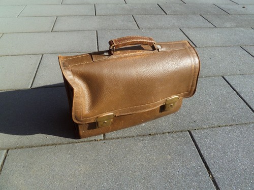 Alte ledertasche aktentasche - ledertasche,