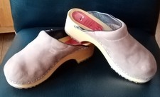 Holzschuhe Clogs Gr. 37 Braun Wild Leder hinten offen