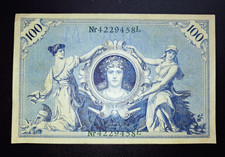 Original 100 Mark Reichsbanknote Berlin 7. Februar 1908 Geldschein Banknote