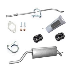 Auspuff Endschalldämpfer+ Mittelrohr Fiat Punto 1.2i ab10/05-heute + MONTAGESATZ