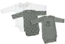 3er Set Bio Baumwolle Baby Langarm Body Strampler 50 62-68 74-80 Grau Affe lang