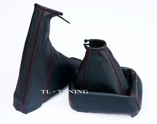 Schaltsack + Handbremssack FADEN ROT passend für OPEL VECTRA B Bj. 95-03 Leder