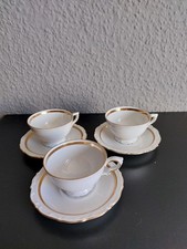 3 x Mokkatassen Kahla Goldrand