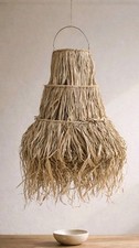 Großer Lampenschirm aus Stroh