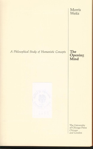 Opening mind weitz morris - weitz,, morris: