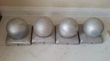 4 Pfostenkappen Abdeckkappen Zaunkappen Metall matt Kugel für 9x9 cm Hölzer