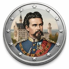 2 Euro Farbmünze - König