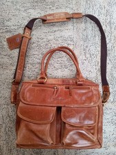 Greenburry Ledertasche Shopper Umhängetasche Handtasche cognac handmade