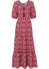 Neu Maxikleid Gr. 36 Abendrot Bedruckt Damen-Maxi-Sommerkleid Casual-Kleid